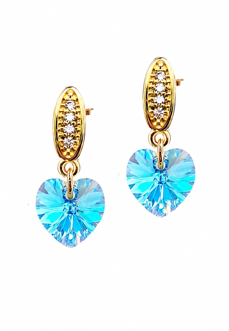 AROS ROMANCE GOLD CRISTALES SWAROVSKI® AQUAMARINE - 1