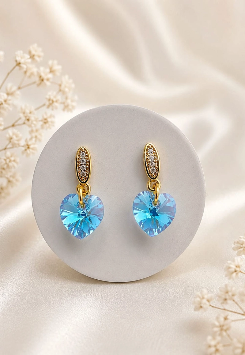 AROS ROMANCE GOLD CRISTALES SWAROVSKI® AQUAMARINE - 4