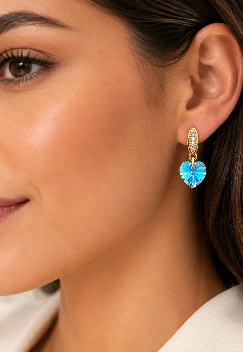 AROS ROMANCE GOLD CRISTALES SWAROVSKI® AQUAMARINE - 5