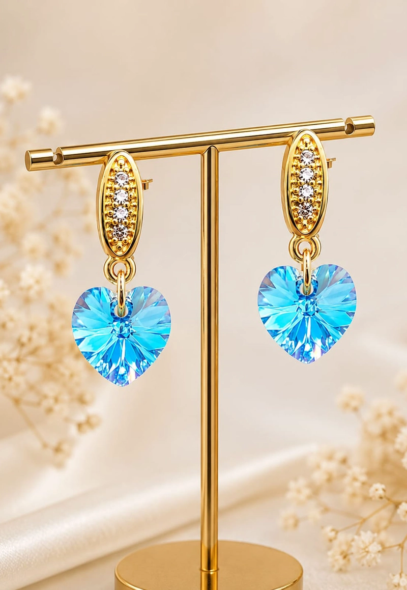 AROS ROMANCE GOLD CRISTALES SWAROVSKI® AQUAMARINE - 6