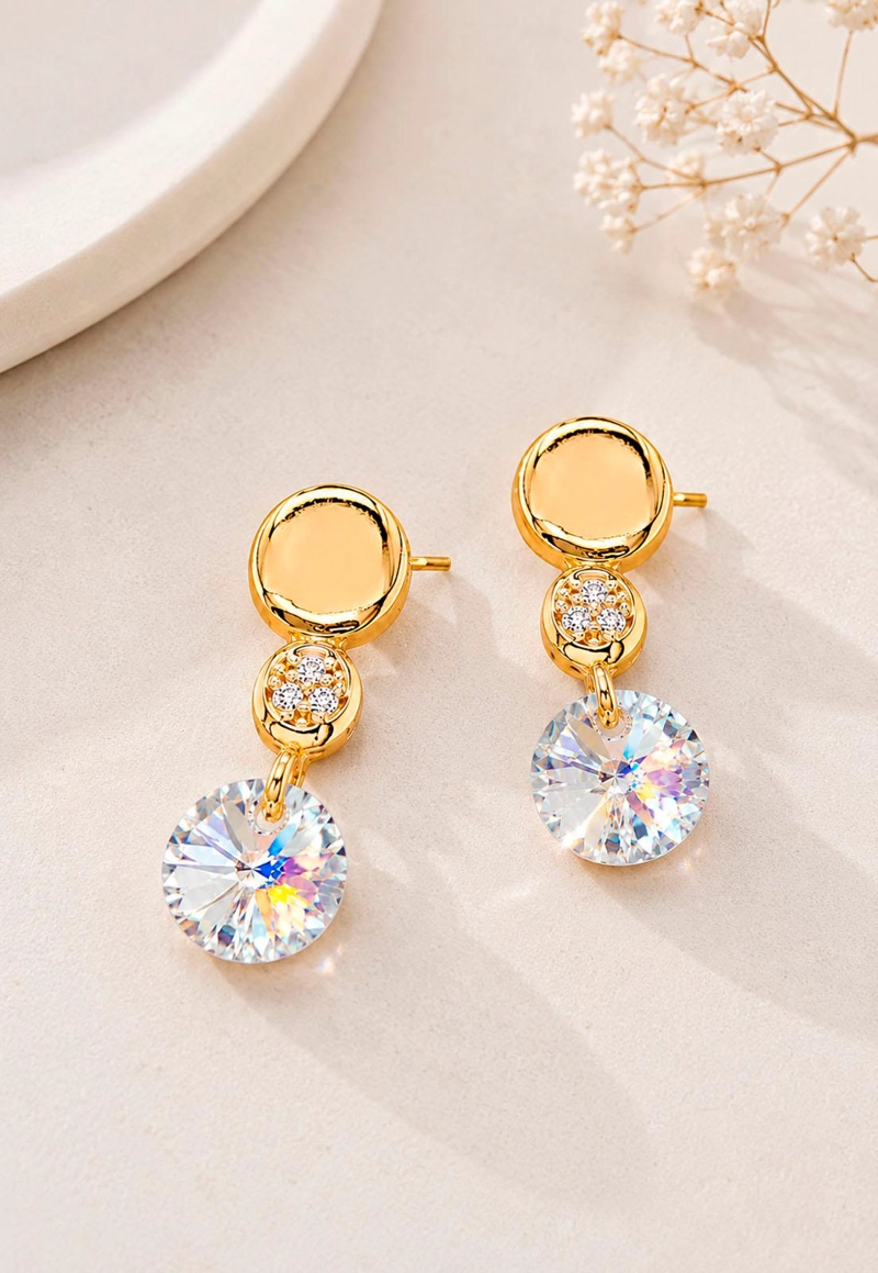 AROS PUNTO DE LUZ GOLD 24K CRISTAL SWAROVSKI® AURORA BOREAL - 8