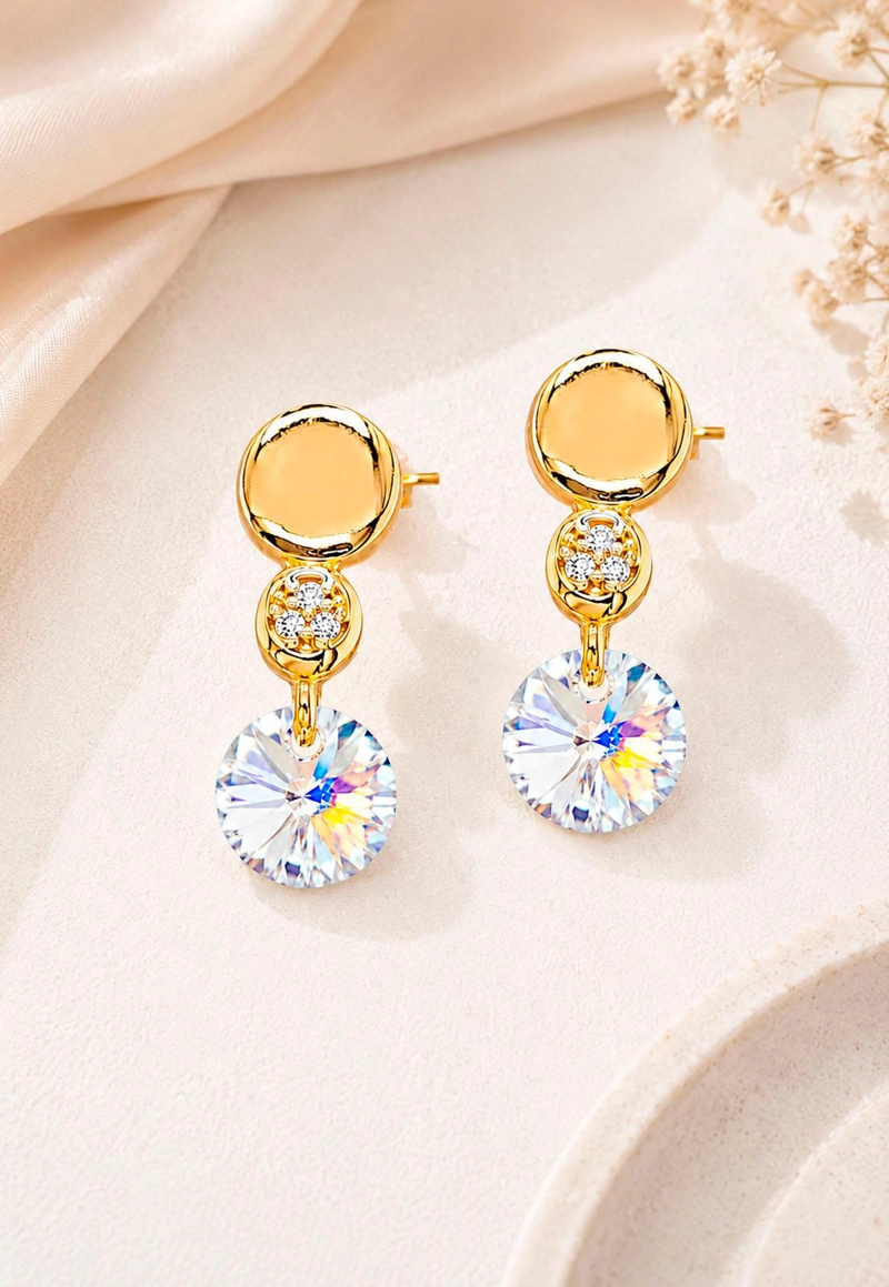 AROS PUNTO DE LUZ GOLD 24K CRISTAL SWAROVSKI® AURORA BOREAL - 9