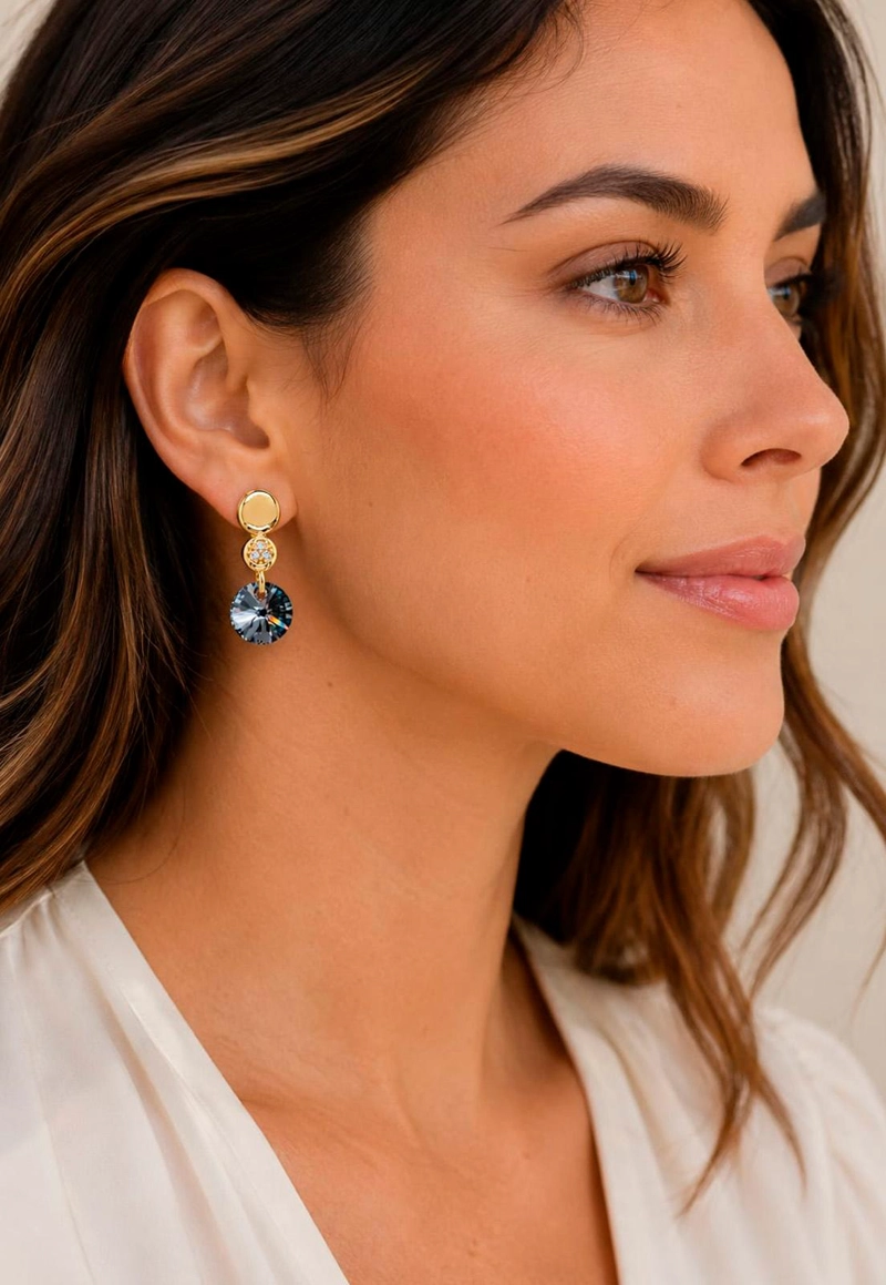 AROS PUNTO DE LUZ GOLD 24K CRISTAL SWAROVSKI® SILVER NIGHT - 5