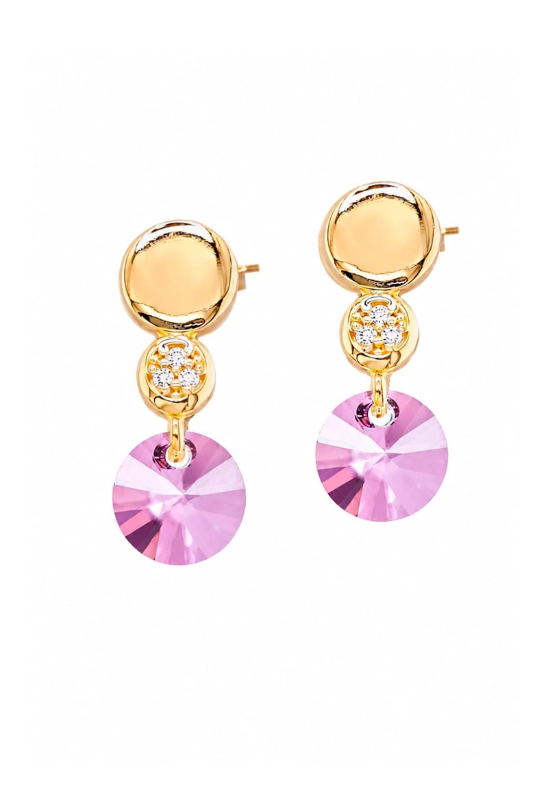 AROS PUNTO DE LUZ GOLD 24K CRISTAL SWAROVSKI® ANTIQUE PINK - 1