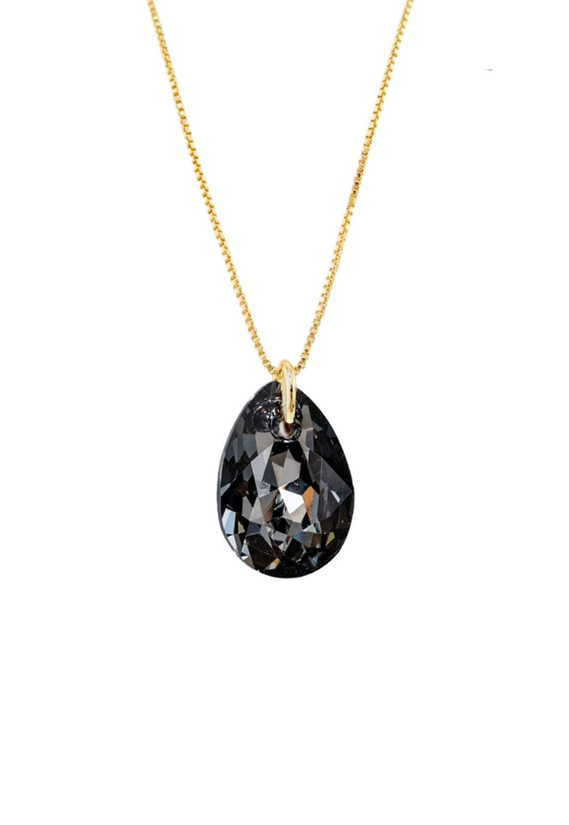 COLLAR GOTA DE LUZ GOLD 24K CREADO CON CRISTALES DE SWAROVSKI® SILVER NIGHT - 1