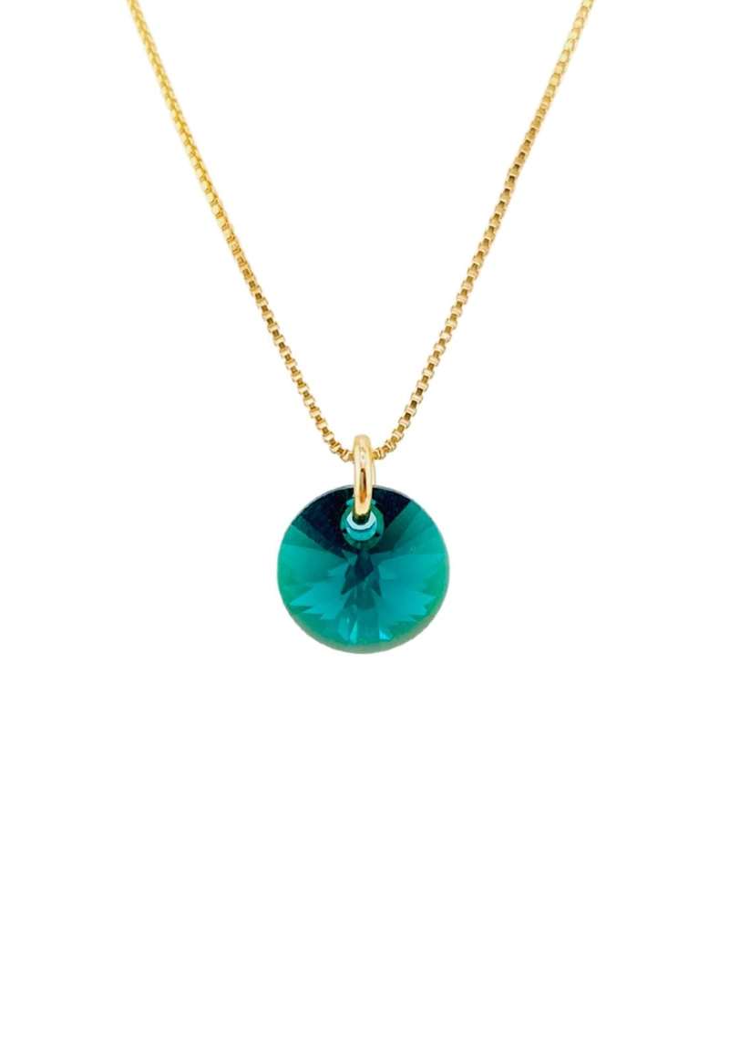 COLLAR PUNTO DE LUZ GOLD 24K CREADO CON CRISTALES DE SWAROVSKI® EMERALD - 1