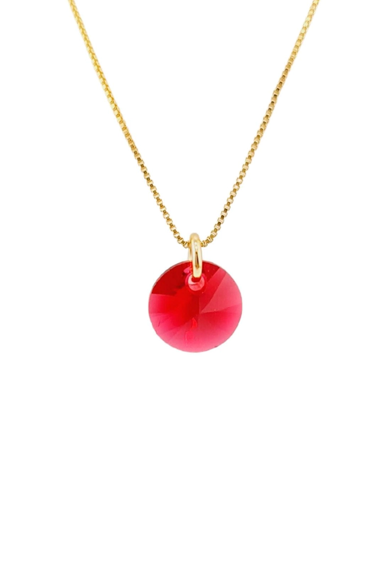COLLAR PUNTO DE LUZ GOLD 24K CREADO CON CRISTALES DE SWAROVSKI SCARLET