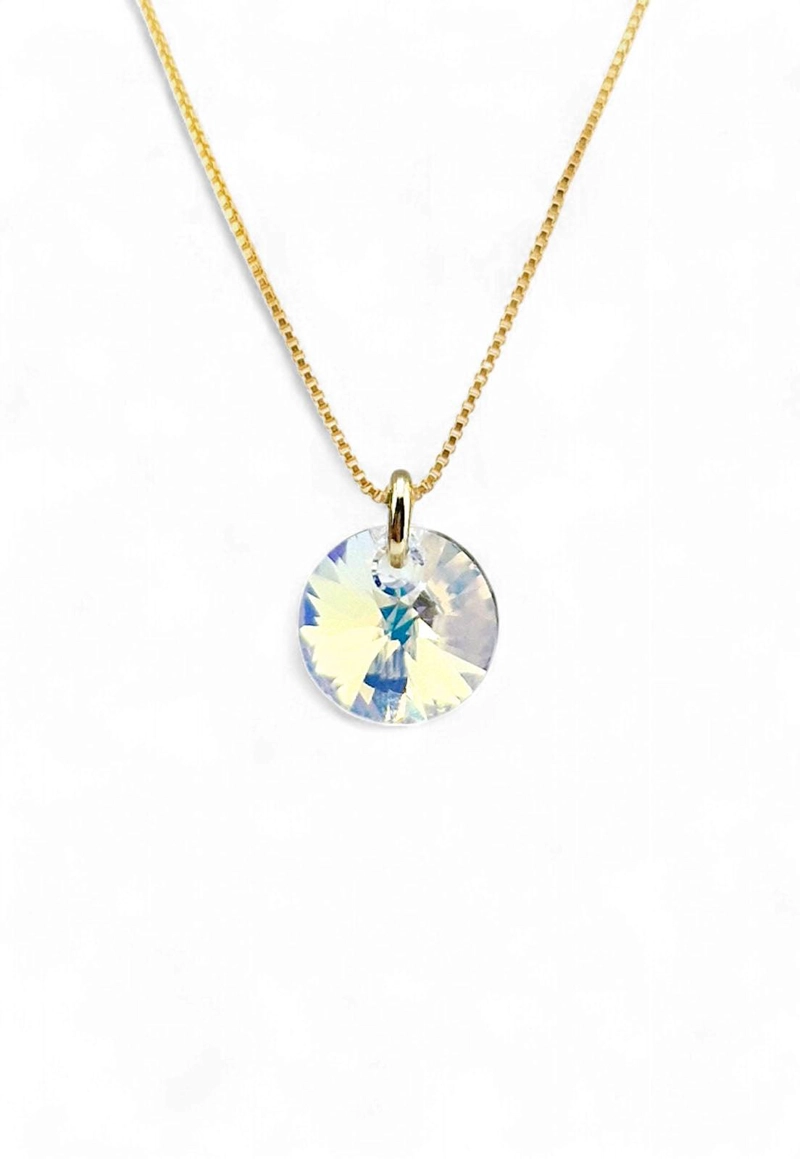 COLLAR PUNTO DE LUZ GOLD 24K CREADO CON CRISTALES DE SWAROVSKI® AURORA BOREAL - 1