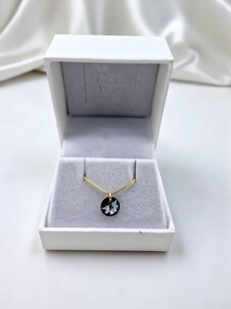 COLLAR PUNTO DE LUZ GOLD 24K CREADO CON CRISTALES DE SWAROVSKI® SILVER NIGHT - 5