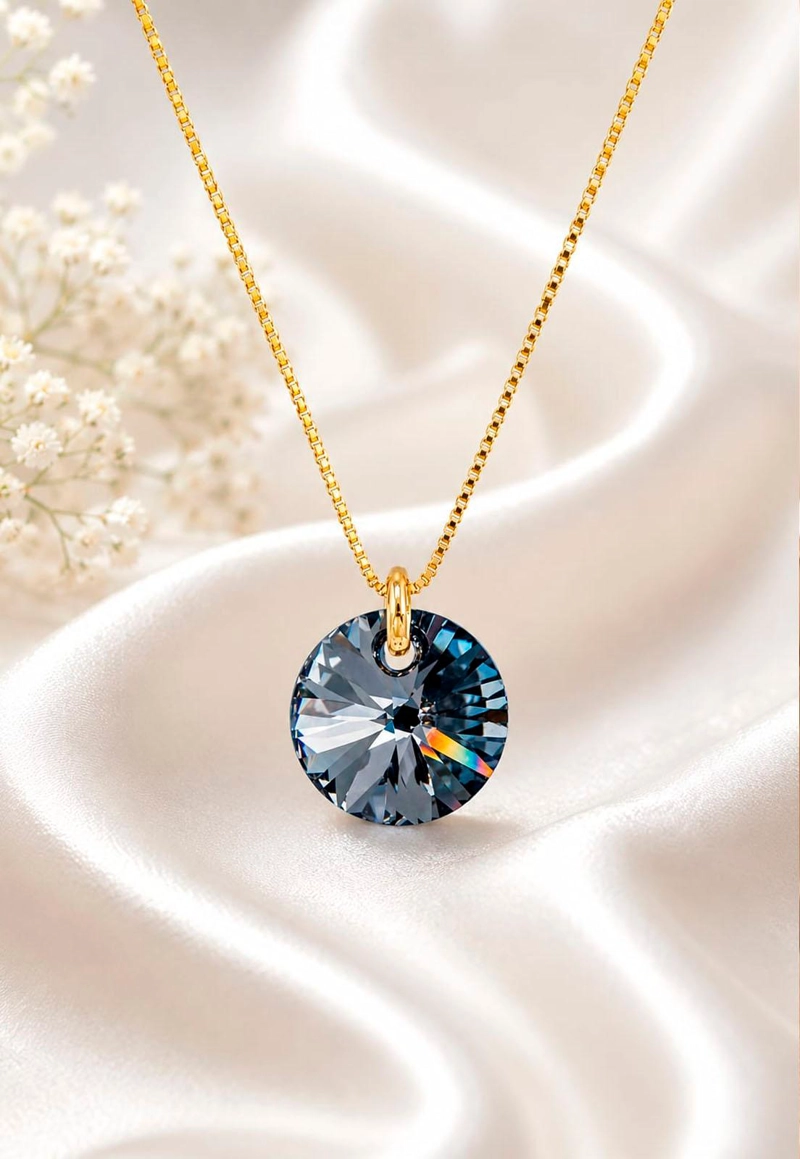 COLLAR PUNTO DE LUZ GOLD 24K CRISTAL SWAROVSKI® SILVER NIGHT - 8