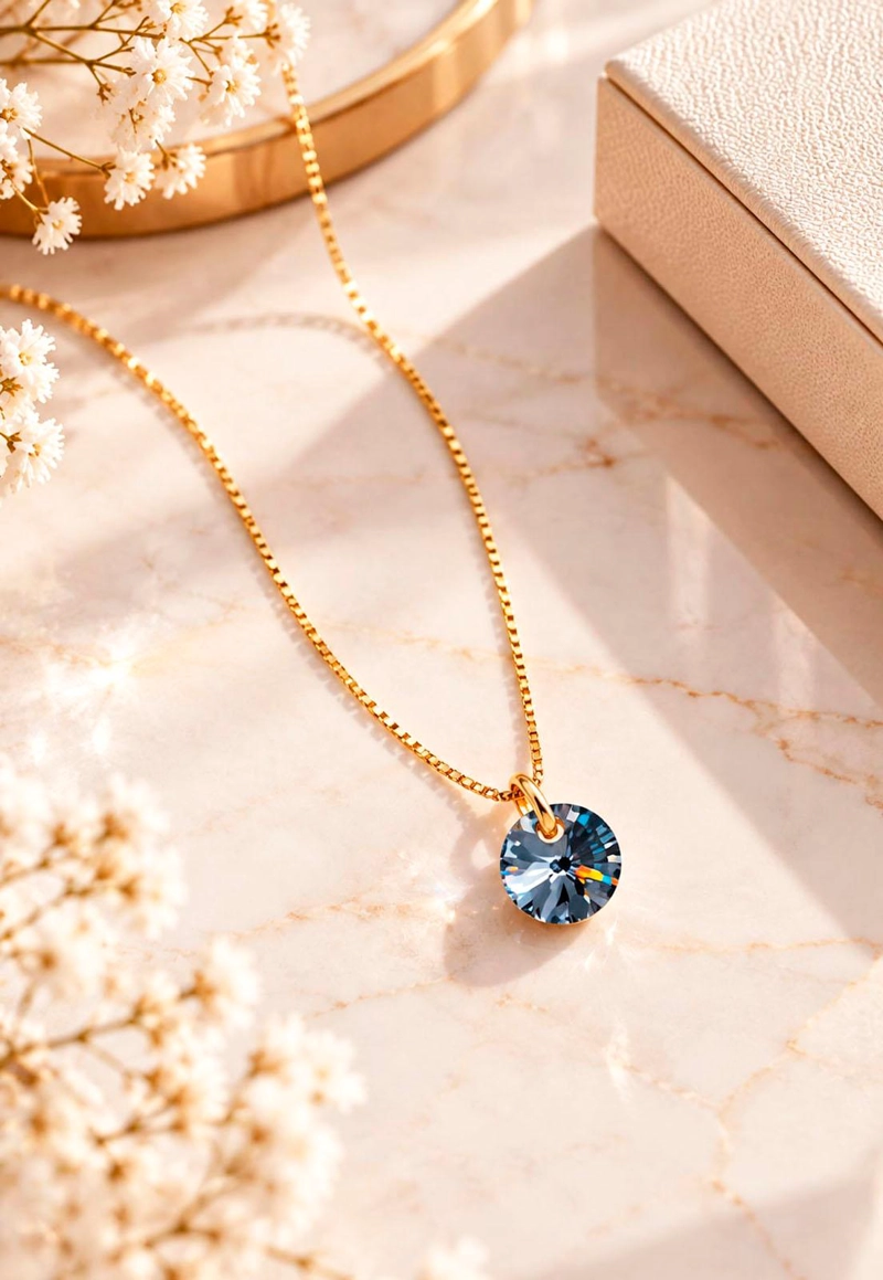 COLLAR PUNTO DE LUZ GOLD 24K CRISTAL SWAROVSKI® SILVER NIGHT - 9
