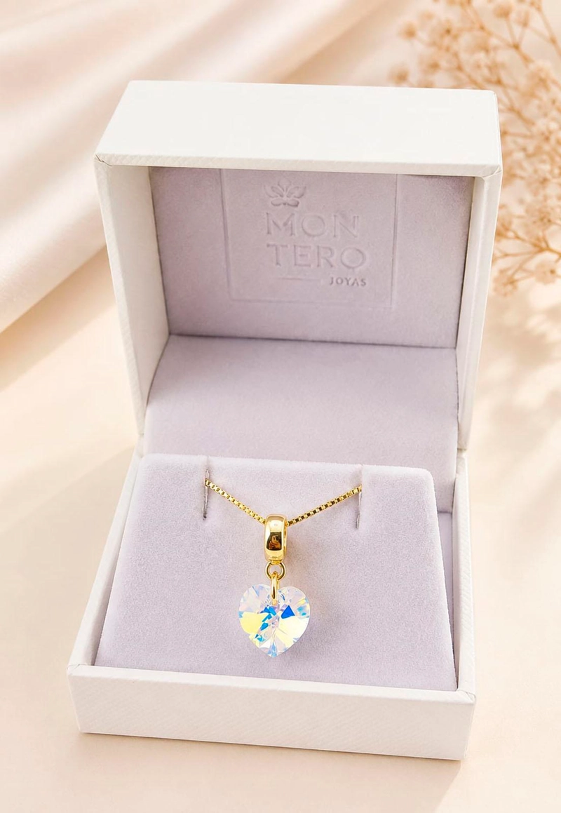 COLLAR ROMANCE GOLD 24K CRISTAL SWAROVSKI® AURORA BOREAL - 3