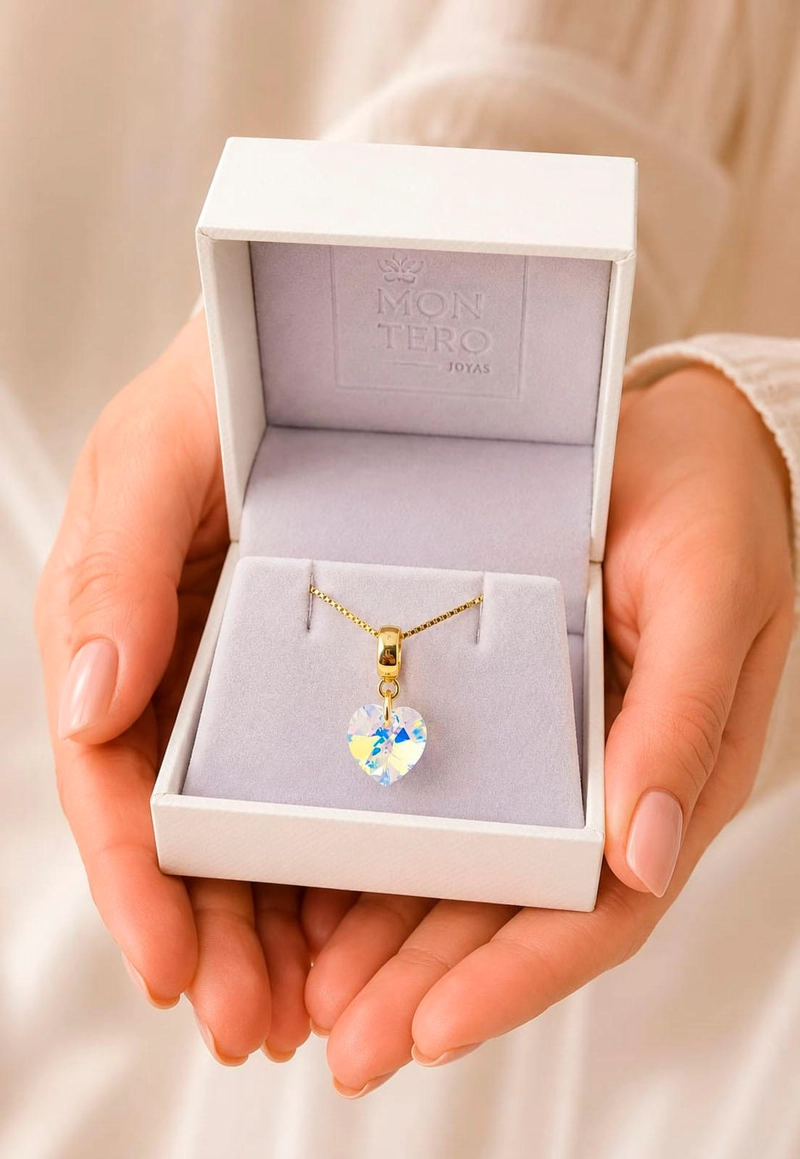 COLLAR ROMANCE GOLD 24K CRISTAL SWAROVSKI® AURORA BOREAL - 4