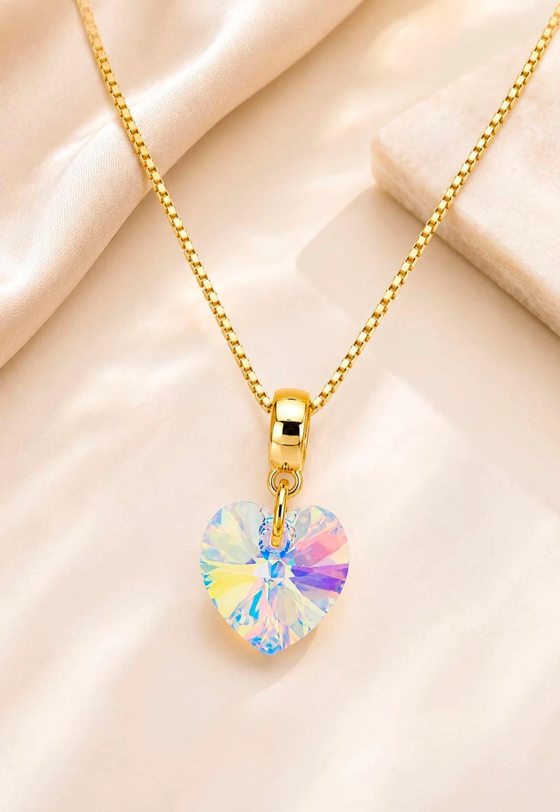 COLLAR ROMANCE GOLD 24K CRISTAL SWAROVSKI® AURORA BOREAL - 5