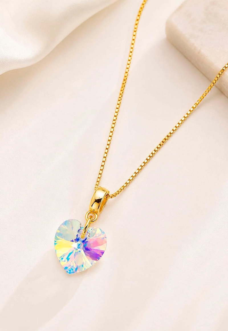 COLLAR ROMANCE GOLD 24K CRISTAL SWAROVSKI® AURORA BOREAL - 6