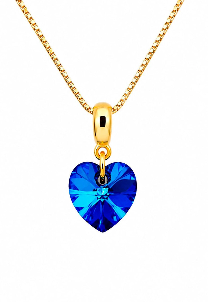 COLLAR ROMANCE GOLD 24K CRISTAL SWAROVSKI® BERMUDA BLUE - 1
