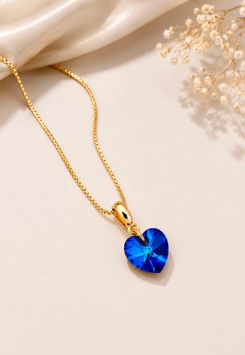 COLLAR ROMANCE GOLD 24K CRISTAL SWAROVSKI® BERMUDA BLUE - 7