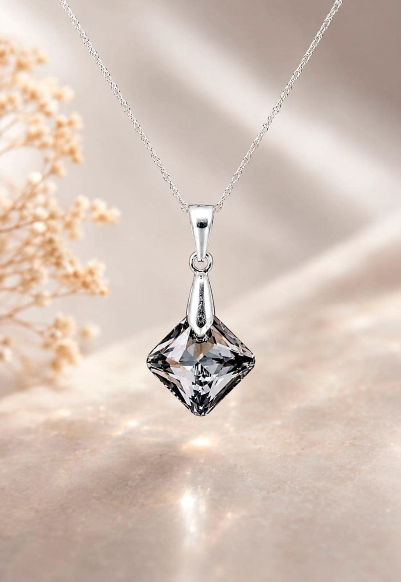 COLLAR CRISTINA PLATA 925 CRISTAL  SWAROVSKI® SILVER NIGHT - 3