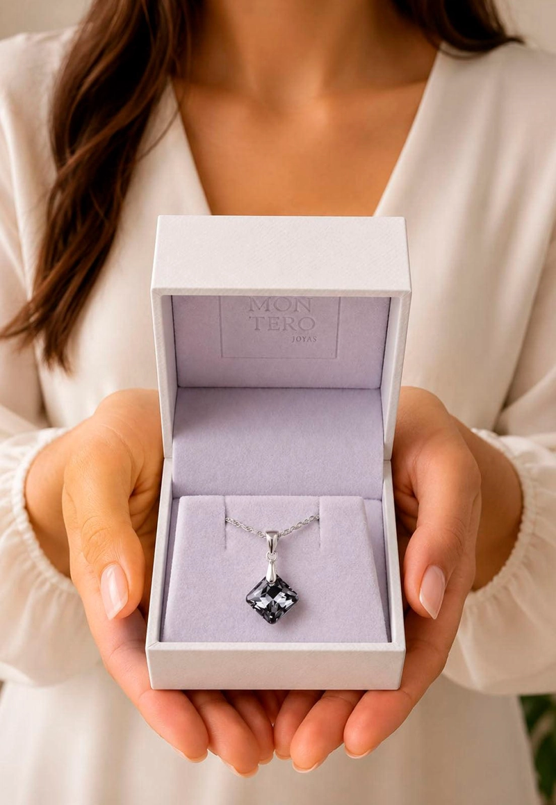COLLAR CRISTINA PLATA 925 CRISTAL  SWAROVSKI® SILVER NIGHT - 5