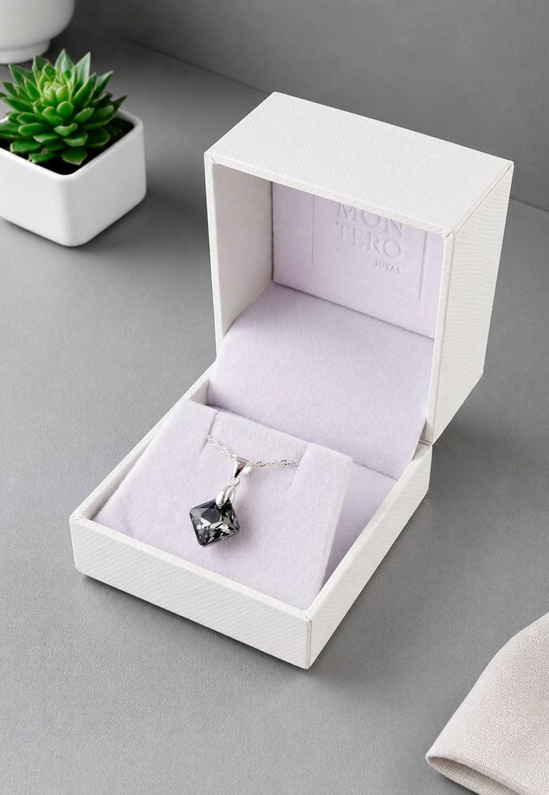 COLLAR CRISTINA PLATA 925 CRISTAL  SWAROVSKI® SILVER NIGHT - 8