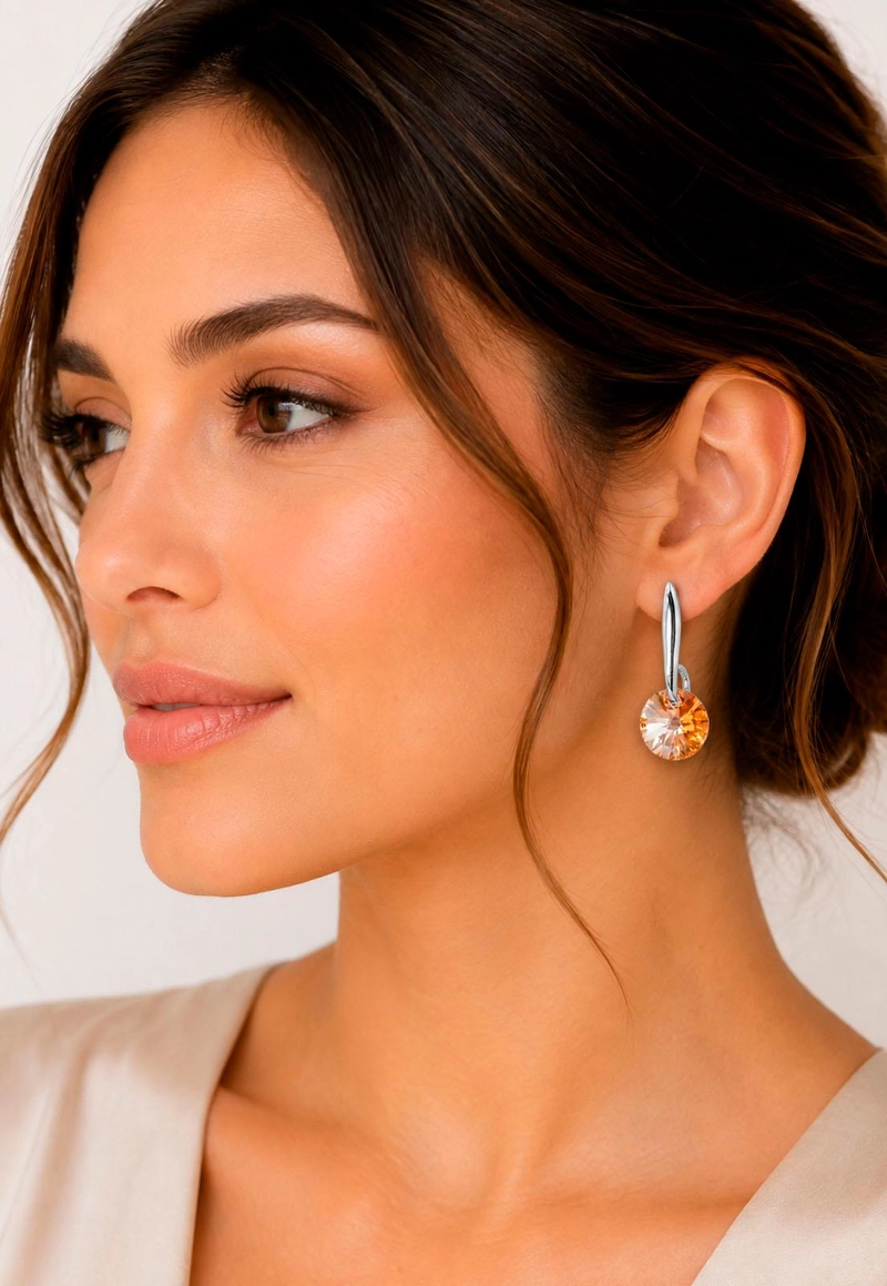 AROS PUNTO DE LUZ PLATA 925CRISTAL SWAROVSKI® GOLDEN SHADOW - 6