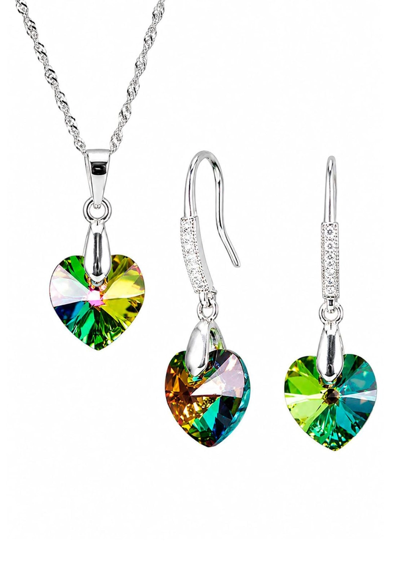 CONJUNTO ROMANCE PLATA 925 CRISTAL SWAROVSKI® VITRAL MEDIUM - 1