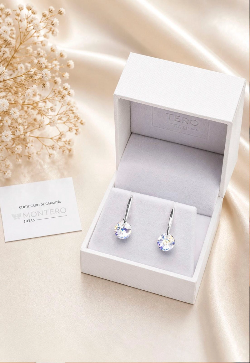 AROS PUNTO DE LUZ PLATA 925 CRISTAL SWAROVSKI® AURORA BOREAL - 3