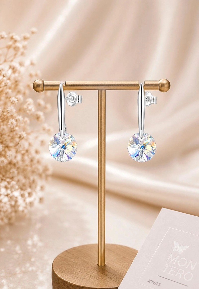 AROS PUNTO DE LUZ PLATA 925 CRISTAL SWAROVSKI® AURORA BOREAL - 4