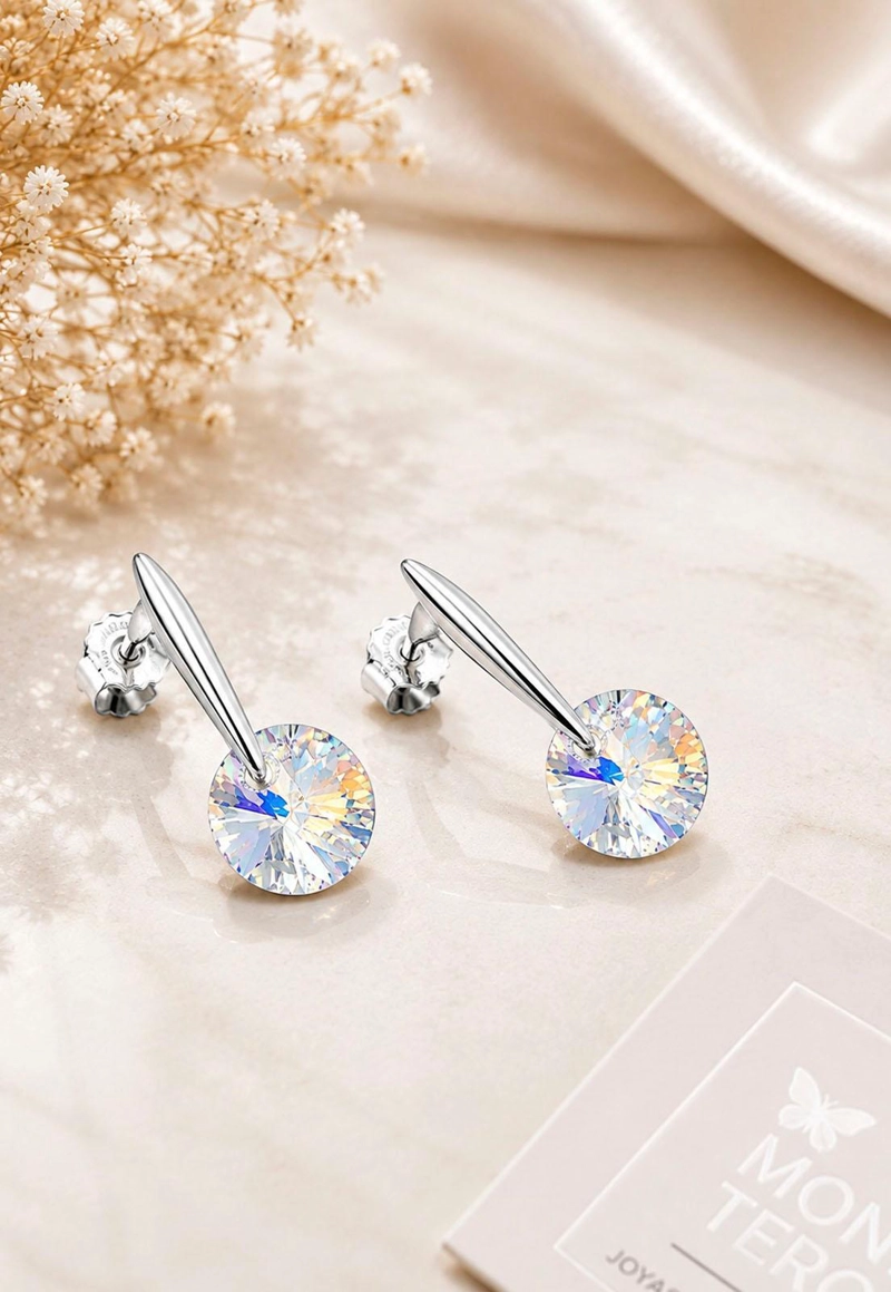 AROS PUNTO DE LUZ PLATA 925 CRISTAL SWAROVSKI® AURORA BOREAL - 7