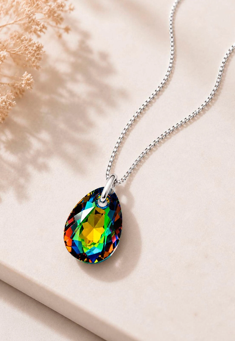 COLLAR GOTA DE LUZ PLATA 925 CRISTAL SWAROVSKI® VITRAL MEDIUM - 3