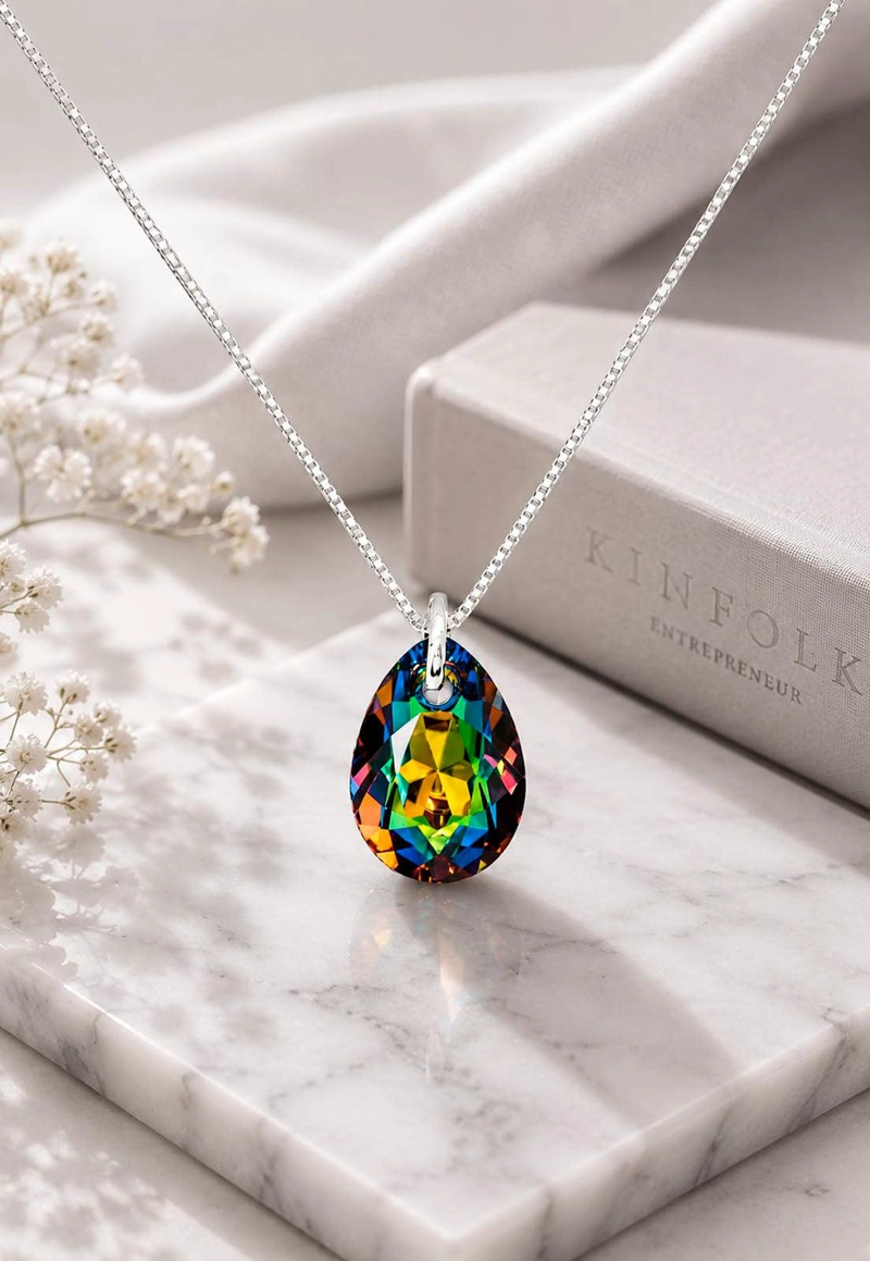 COLLAR GOTA DE LUZ PLATA 925 CRISTAL SWAROVSKI® VITRAL MEDIUM - 5