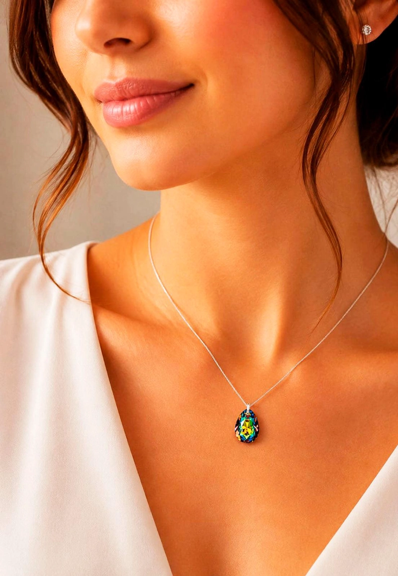 COLLAR GOTA DE LUZ PLATA 925 CRISTAL SWAROVSKI® VITRAL MEDIUM - 7
