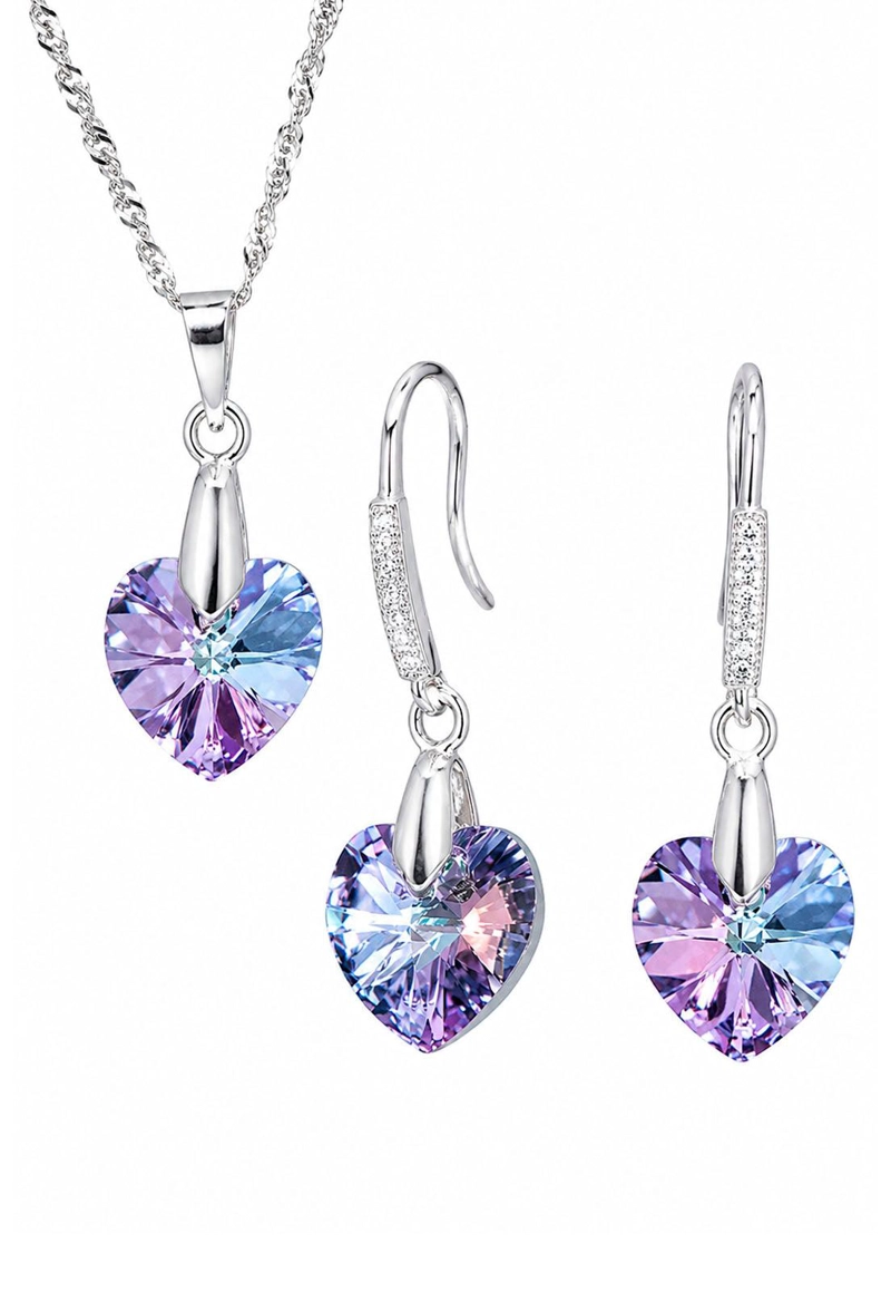 CONJUNTO ROMANCE PLATA 925 CRISTAL  Swarovski® VITRAL LIGHT - 1