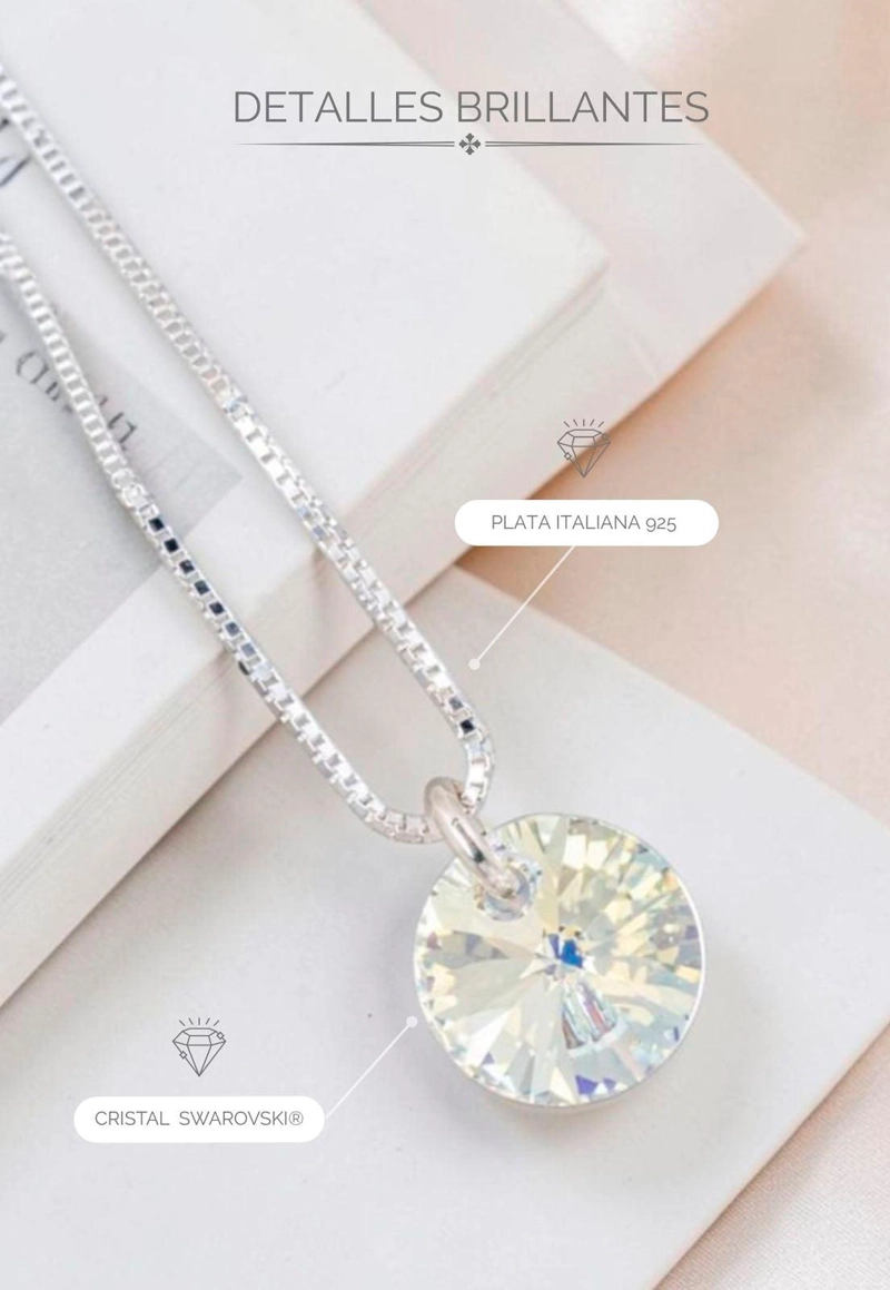 COLLAR PUNTO DE LUZ PLATA 925 CRISTAL SWAROVSKI® AURORA BOREAL - 2