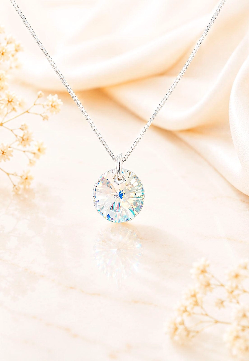 COLLAR PUNTO DE LUZ PLATA 925 CRISTAL SWAROVSKI® AURORA BOREAL - 6