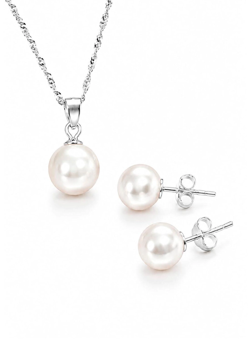CONJUNTO VIENA PLATA 925 PERLA SWAROVSKI® CREAM - 1