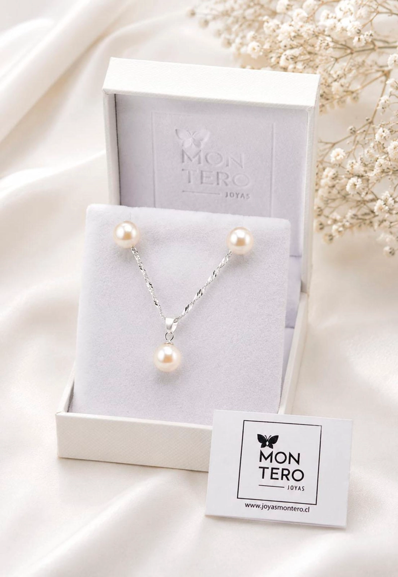CONJUNTO VIENA PLATA 925 PERLA SWAROVSKI® CREAM - 3