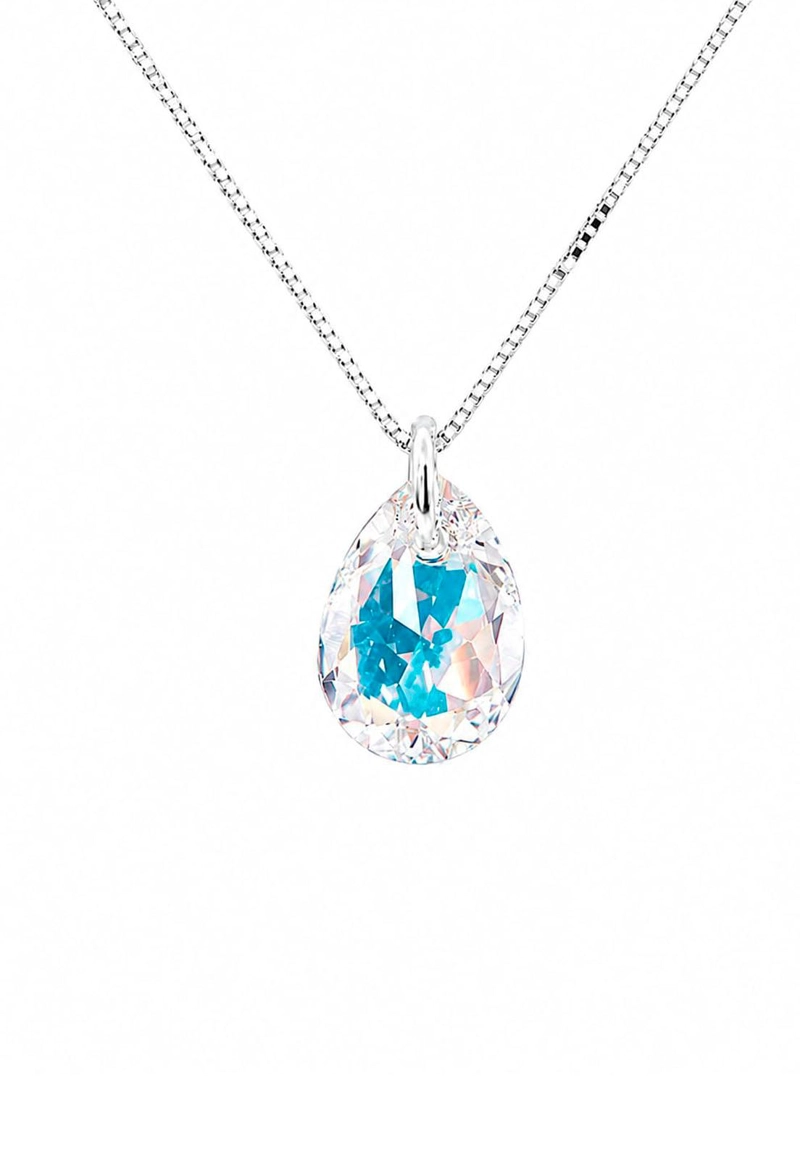 COLLAR GOTA DE LUZ PLATA 925 CRISTAL SWAROVSKI AURORA BOREAL - 1