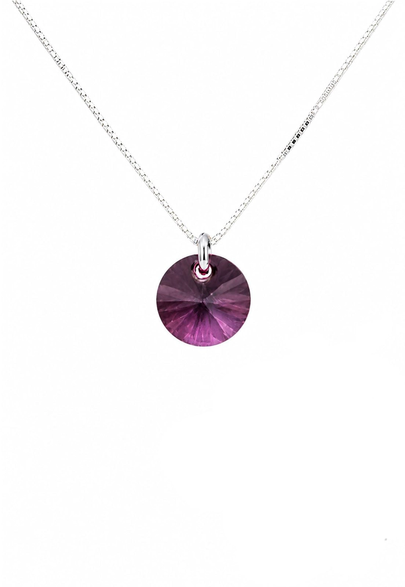 COLLAR PUNTO DE LUZ PLATA 925 CRISTAL SWAROVSKI  ANTIQUE PINK - 1