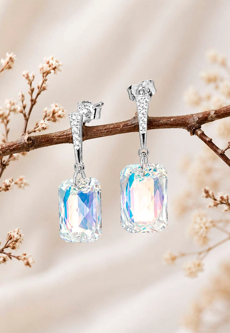 AROS ESTEFANIA PLATA 925 CRISTAL SWAROVSKI® AURORA BOREAL - 6