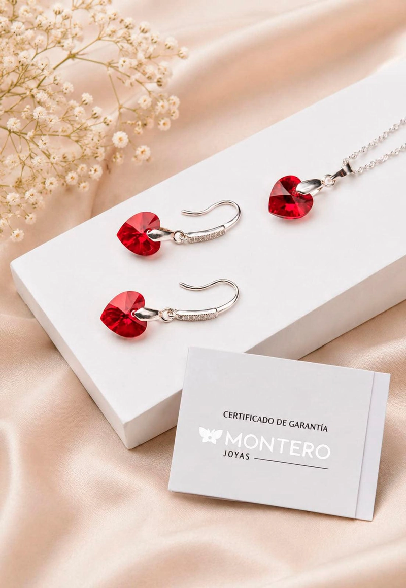 CONJUNTO ROMANCE PLATA 925 CRISTAL Swarovski® SIAM - 2