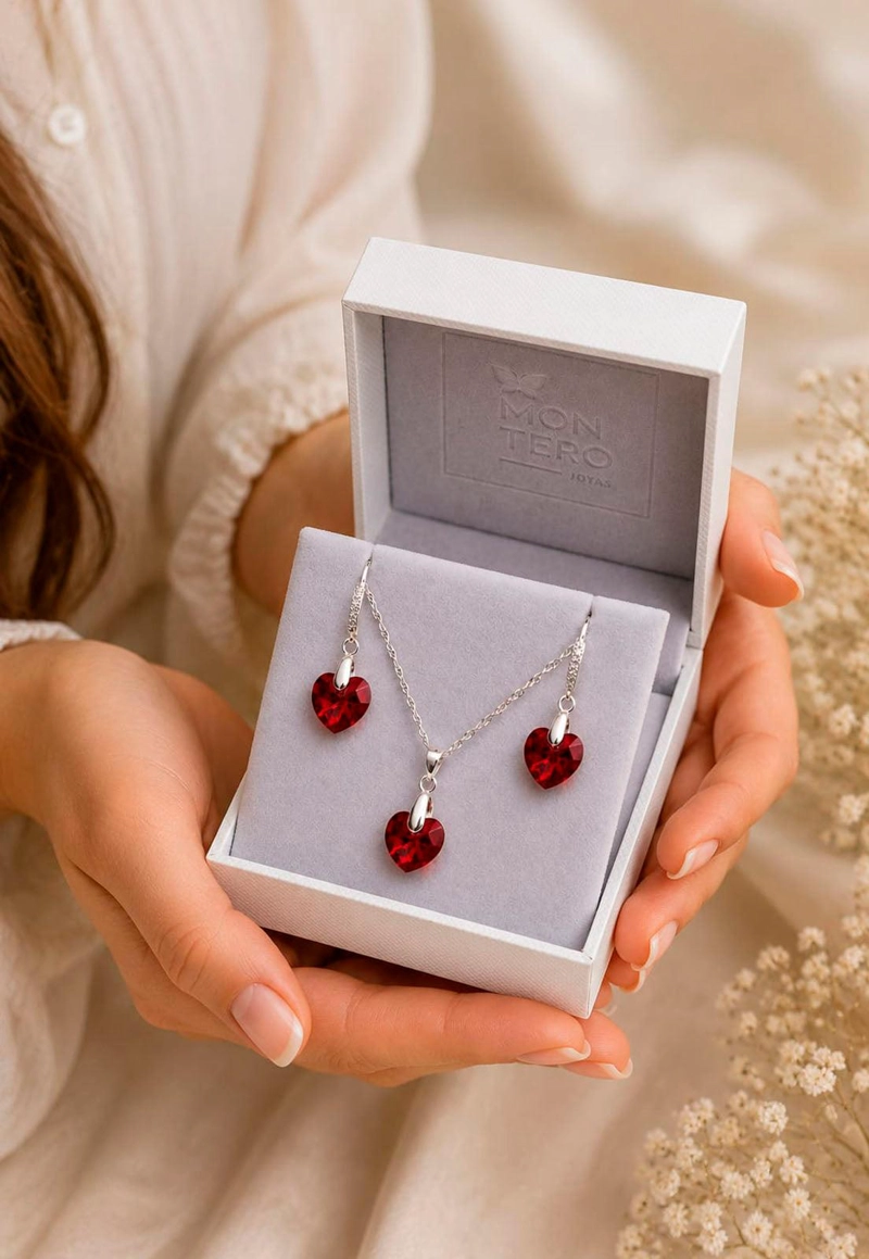 CONJUNTO ROMANCE PLATA 925 CRISTAL Swarovski® SIAM - 3