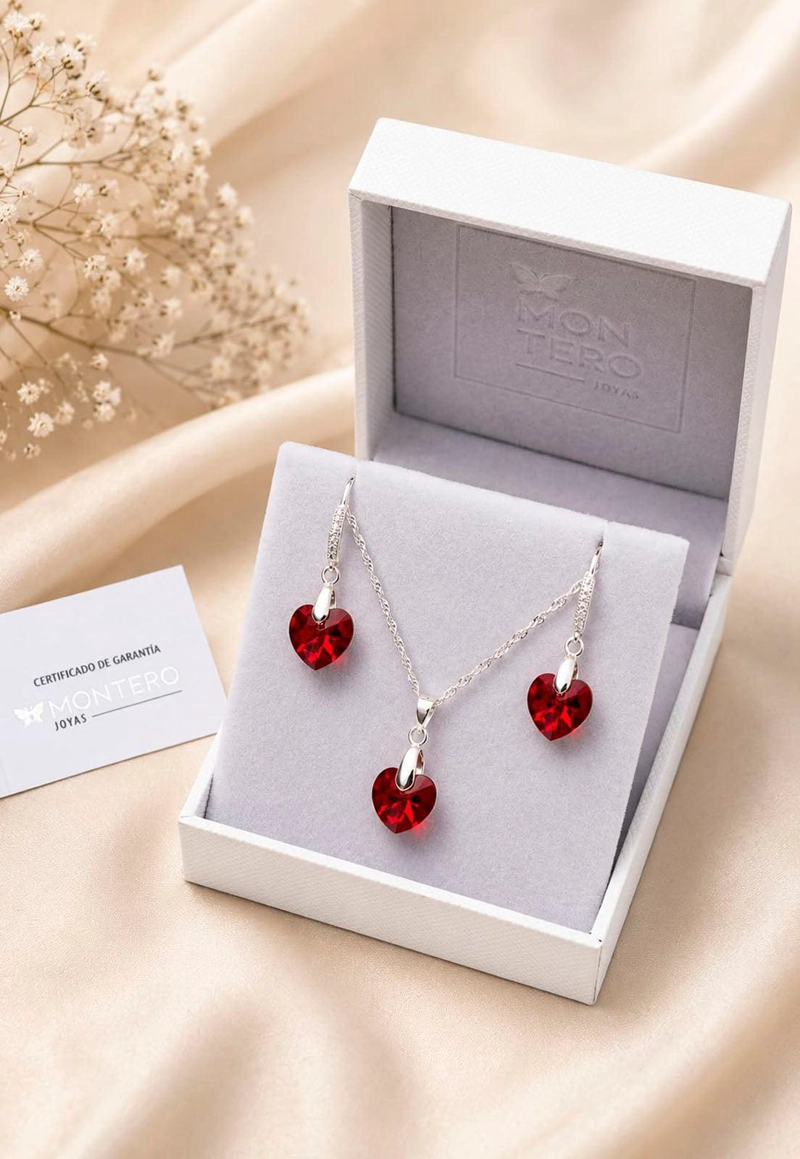 CONJUNTO ROMANCE PLATA 925 CRISTAL Swarovski® SIAM - 5
