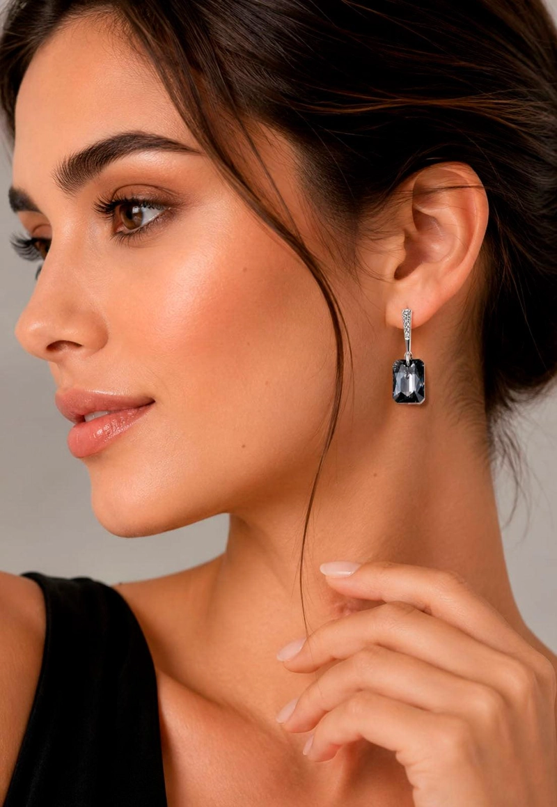 AROS ESTEFANIA PLATA 925 CRISTAL SWAROVSKI® SILVER NIGHT - 4