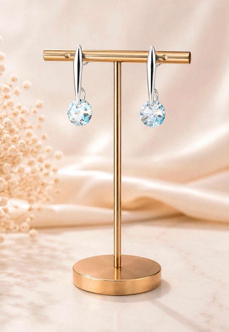 AROS PUNTO DE LUZ PLATA 925 CRISTAL SWAROVSKI® BLUE SHADE - 5