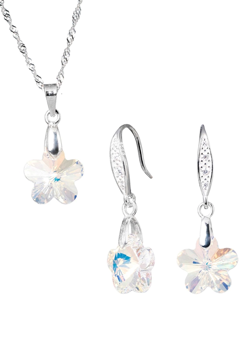 CONJUNTO FLORENCIA PLATA 925 CRISTAL SWAROVSKI® BOREAL - 9