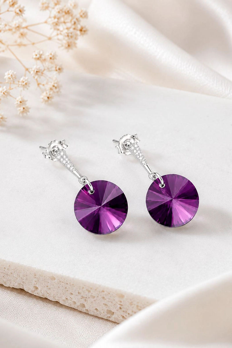 AROS PARIS PLATA 925 CRISTAL  SWAROVSKI® AMETHYST - 3
