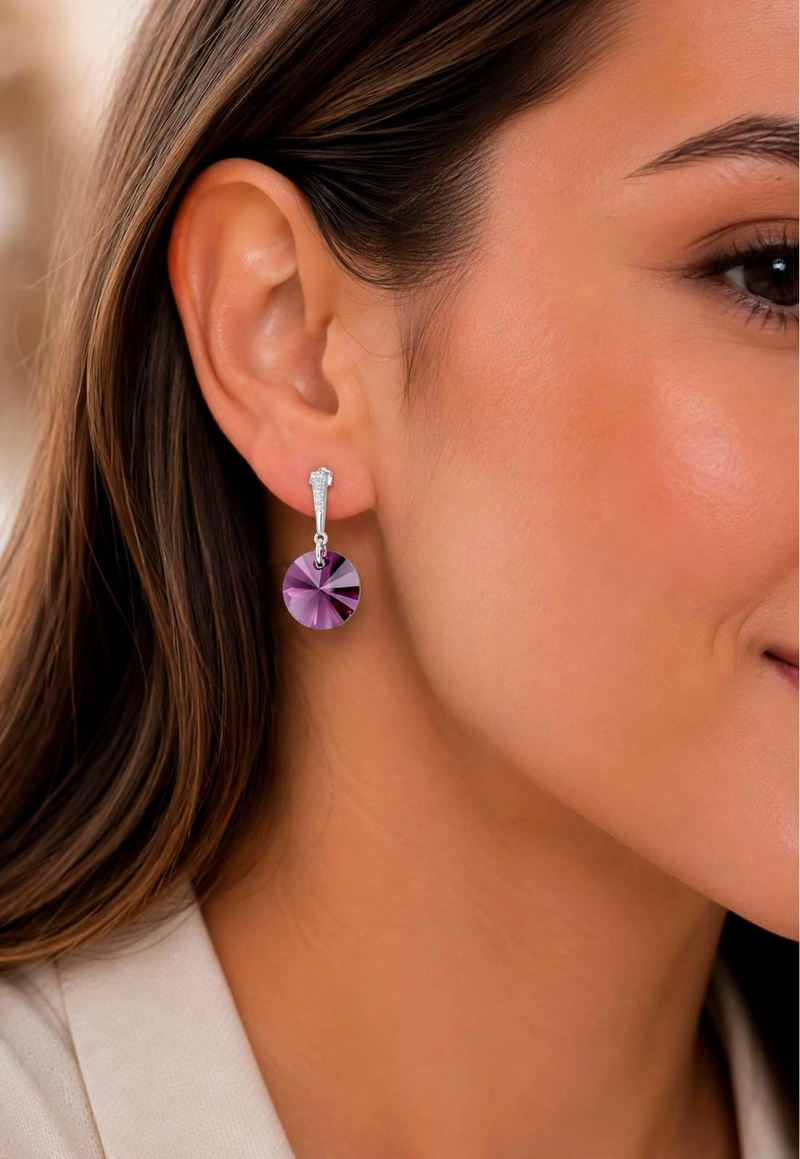 AROS PARIS PLATA 925 CRISTAL  SWAROVSKI® AMETHYST - 4
