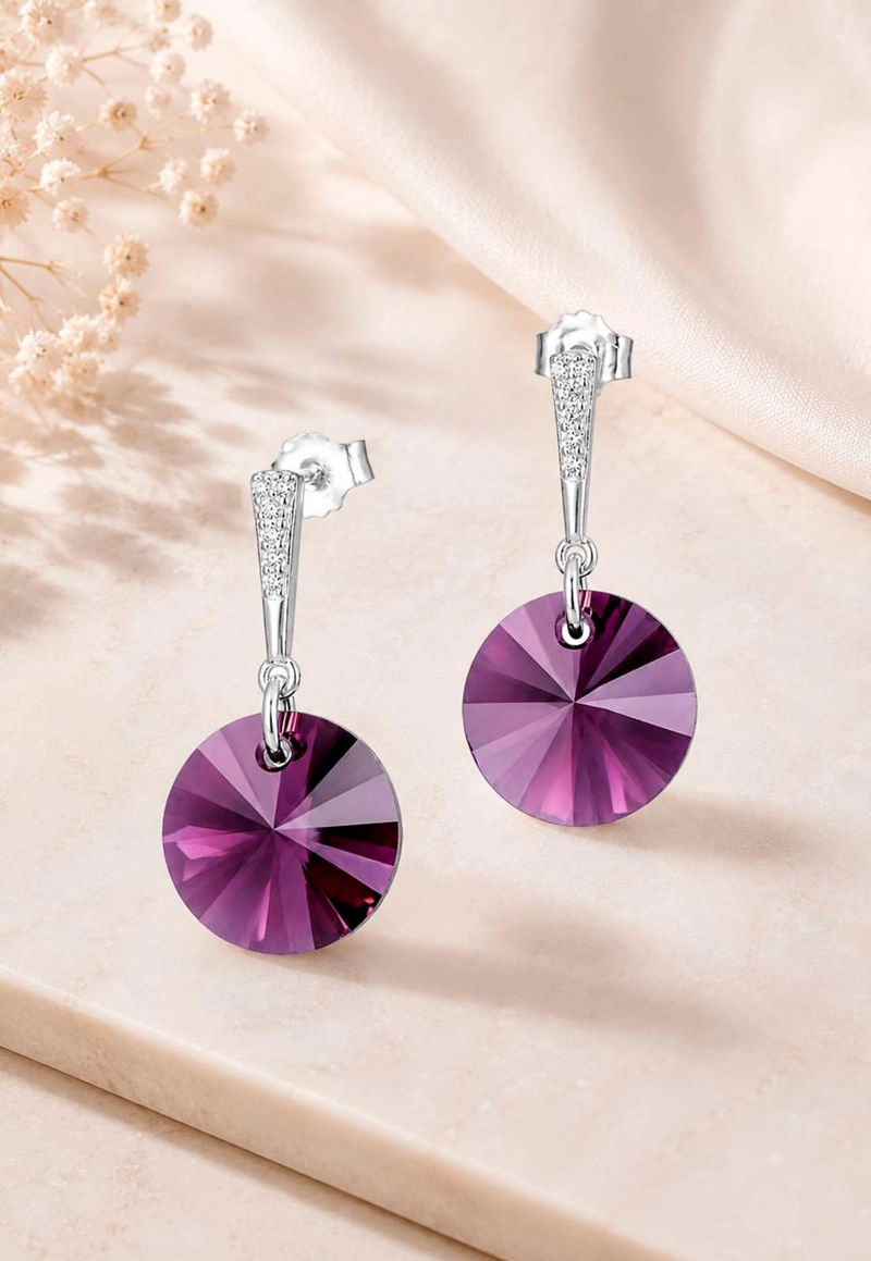 AROS PARIS PLATA 925 CRISTAL  SWAROVSKI® AMETHYST - 5