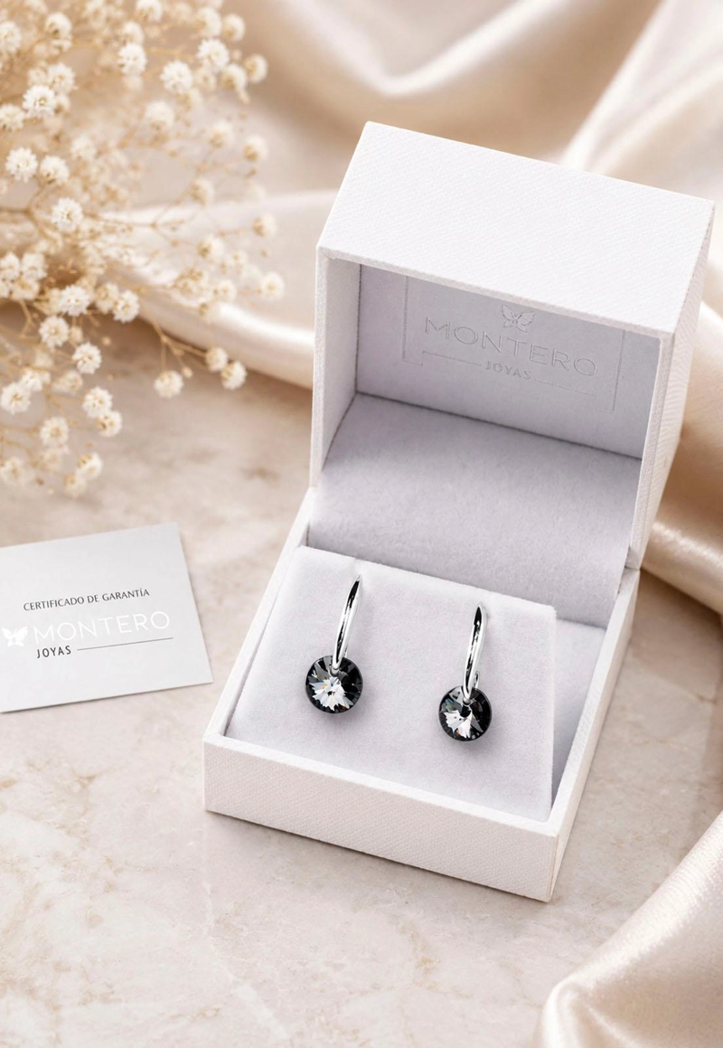 AROS PUNTO DE LUZ PLATA 925 CRISTAL SWAROVSKI® SILVER NIGHT - 3